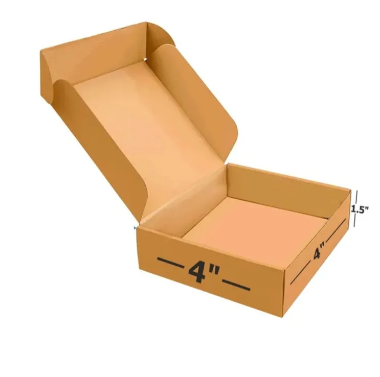 EMDEE Premium Eco-friendly 4x4x1.5 inches Brown 3 Ply Corrugated Self - Lock Boxes