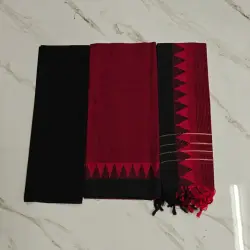 mangalagiri temple border salwar suit - Marroon & Black