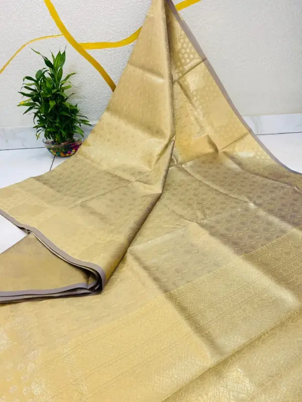 Goldn Tissue Saree - Mobile View 2