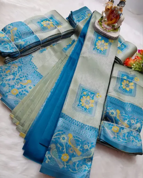Elephant Emboss Silk Saree