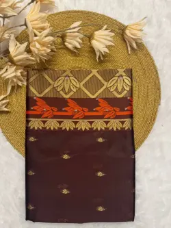 Coffee Soft Banarasi Silk Saree