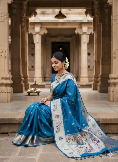 LOTUS PEACOCK SAREE