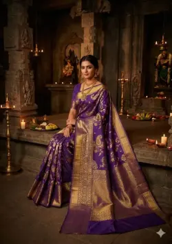 PEACOCK BANARASI SOFT SILK SAREE