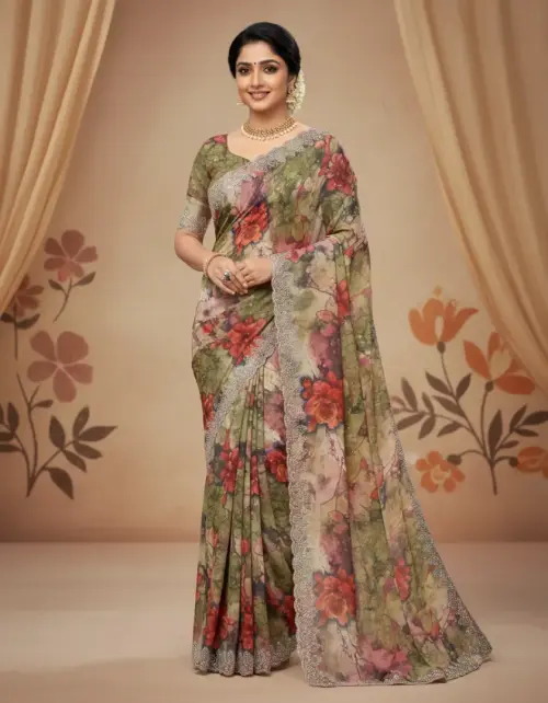 Stone work saree