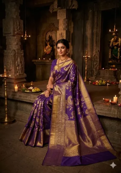 PEACOCK BANARASI SOFT SILK SAREE