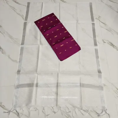 RAW SILK TOP & WHITE BANARASI DUPATTA